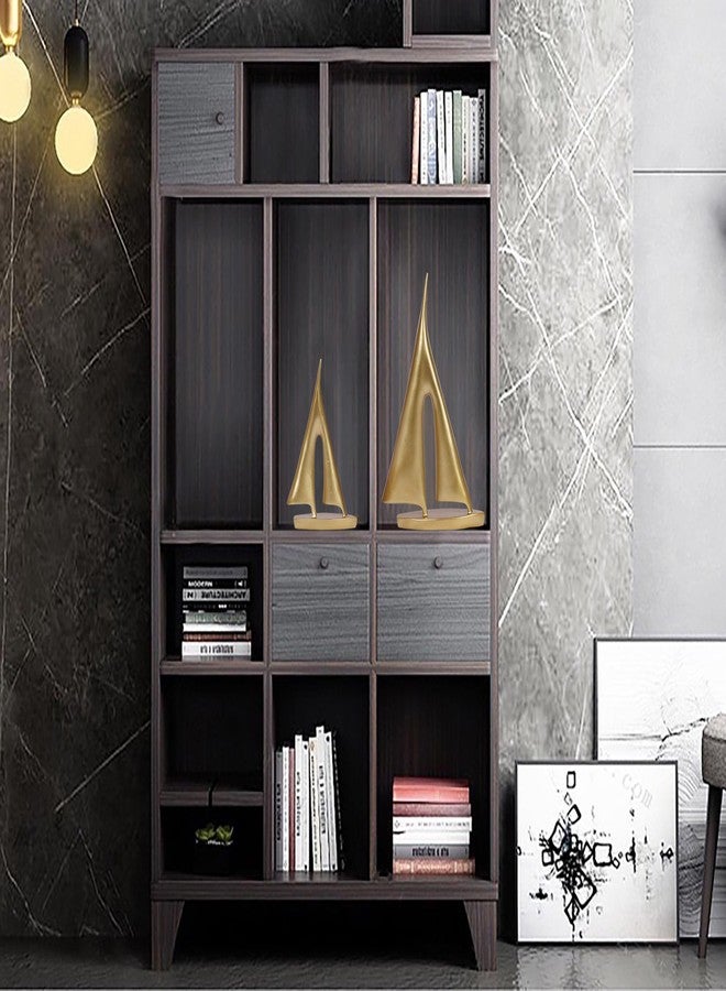 Dawbun 2 Pack Gold Sailboat Decor Boat Sculpture for Home Decor Modern Boat Statue Decorative Nautical Decoration for Living Room Bookshelf Shelf Table Office - Image 4